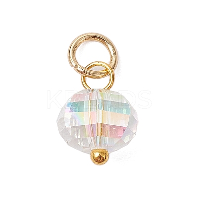 304 Stainless Steel Open Jump Rings ande Glass Beads Pendants PALLOY-JF03599-01-1