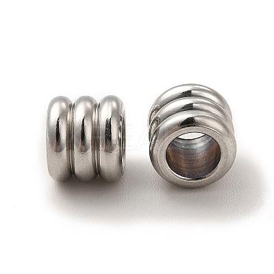 Non-Tarnish 201 Stainless Steel European Beads STAS-M089-04P-1