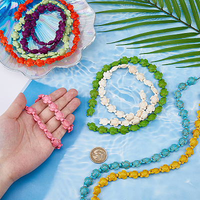 8 Strands 8 Styles Dyed Synthetic Turquoise Beads G-FH0002-61-1
