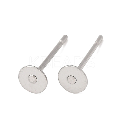 Tarnish Resistant 304 Stainless Steel Flat Round Blank Peg Stud Earring Findings X-STAS-S028-23-1