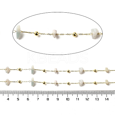 Handmade Natural Amazonite Chip Beaded Chains CHC-F020-09G-05-1