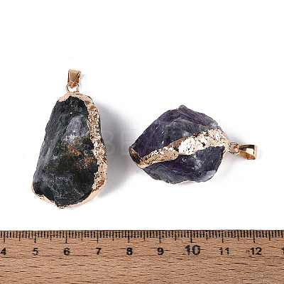 Raw Rough Natural Fluorite Pendants G-N349-13B-G-1