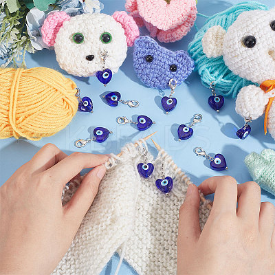 Handmade Evil Eye Lampwork Pendant Decoration PALLOY-PH01585-1
