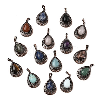 Natural & Synthetic Mixed Gemstone Pendants G-A297-05R-1