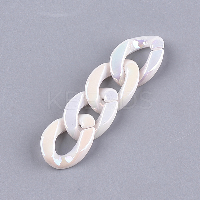 Acrylic Imitation Pearl Linking Rings OACR-S024-45-1