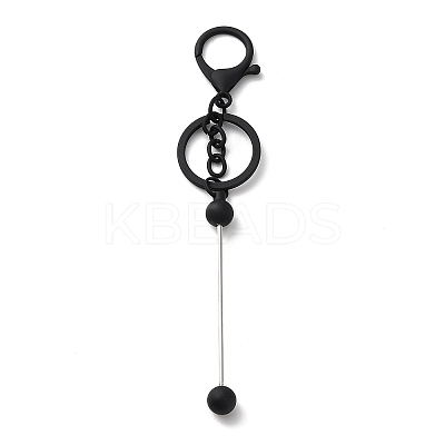 Spray Painted Alloy Bar Beadable Keychain for Jewelry Making DIY Crafts KEYC-A011-02E-1