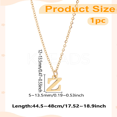 304 Stainless Steel Letter Pendant Necklaces NJEW-LP0001-53Z-G-1