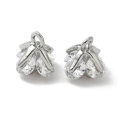 Brass Micro Pave Cubic Zirconia Pendants KK-S350-14P-1