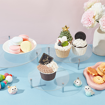 3 Sets 3 Styles Acrylic Cupcake Riser Holder ODIS-FG0001-71-1