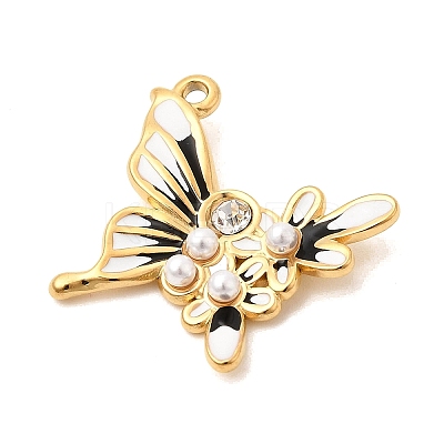 304 Stainless Steel Rhinestone Pendants STAS-P431-28G-1