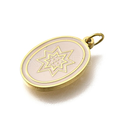 304 Stainless Steel Enamel Pendants STAS-R153-11G-1