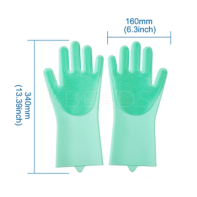 Silicone Dishwashing Gloves AJEW-TA0016-04A-1
