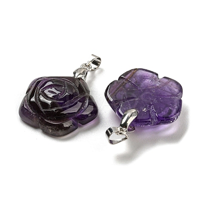 Natural Amethyst Carved Pendants G-I319-02P-A07-1
