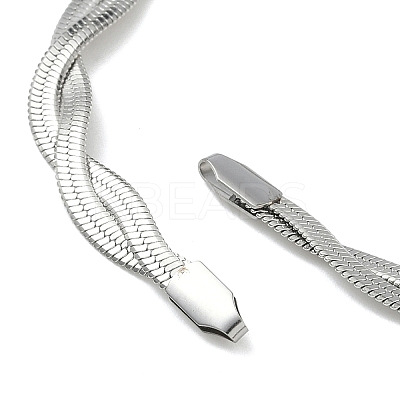 6MM 304 Stainless Steel 2-Strand Flat Snake Chain Bracelet Making LS-STAS-P423-01P-1