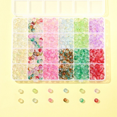 552Pcs 11 Colors Frosted Baking Paint Glass Beads DGLA-FS0001-14-1