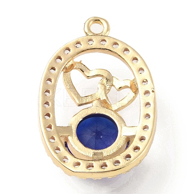 Brass with K9 Glass & Rhinestone Pendants KK-C024-08KCG-01-1