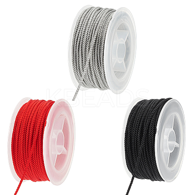3 Rolls 3 Colors Nylon Milan Cord NWIR-PH0002-44-1