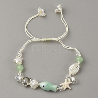 Resin Beads Braided Bead Bracelets for Women BJEW-WH0023-59A-1