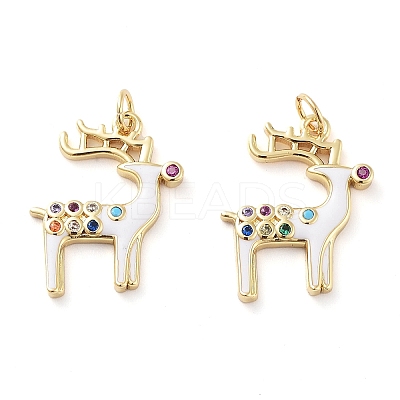 Christmas Theme Rack Plating Brass Pendants KK-M280-11C-G-1