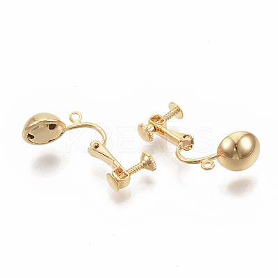 Brass Screw On Clip Earring Converter X-KK-T051-43G-NF-1