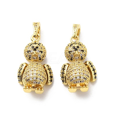 Brass Cubic Zirconia Pendants KK-G446-12G-1