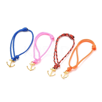 Anchor Alloy Charm Bracelets BJEW-JB05516-M-1