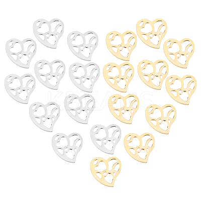 40Pcs 2 Colors 304 Stainless Steel Cabochons STAS-DC0001-20-1
