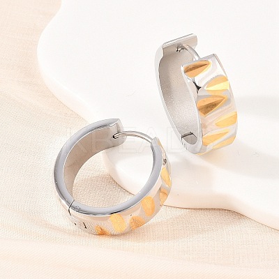304 Stainless Steel Two Tone Hoop Earrings EJEW-L307-01GP-1