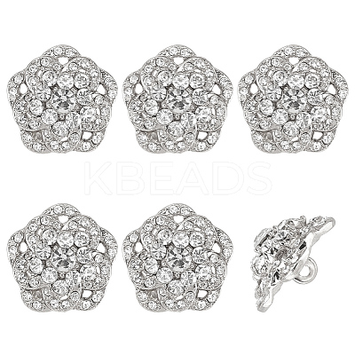 6Pcs 1-Hole Zinc Alloy Buttons FIND-FG0004-89S-1