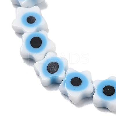 Handmade Evil Eye Lampwork Beads Strands LAMP-G166-02-1