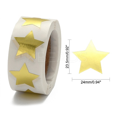 Metallic Foil Star Shape Paper Sticker Labels X-DIY-E023-03-1