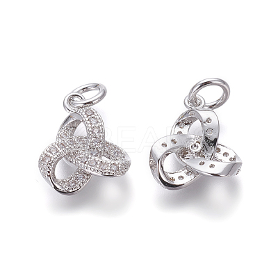 Brass Micro Pave Cubic Zirconia Pendants X-ZIRC-J021-21P-RS-1