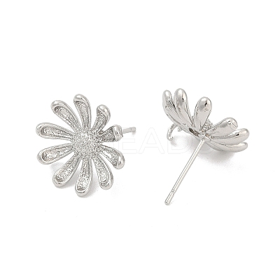 Brass Stud Earring Findings KK-Z099-05P-01-1