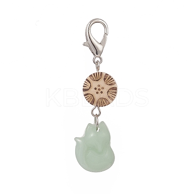 Fox Glass Pendant Decorations HJEW-JM00880-1