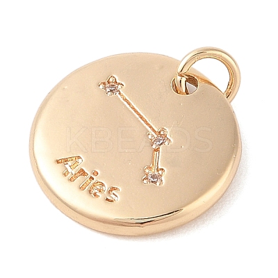 Brass with Clear Cubic Zirconia Pendants KK-N256-24A-G-1
