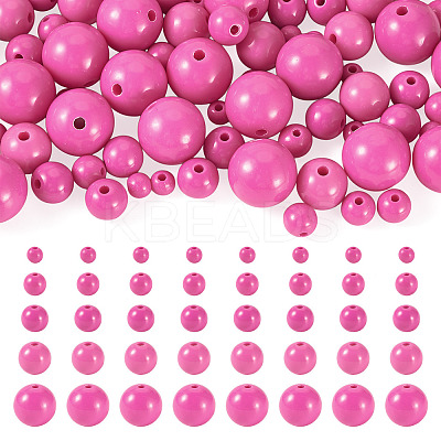 100Pcs 5 Styles Opaque Acrylic Beads MACR-TADJ0001-12C-1