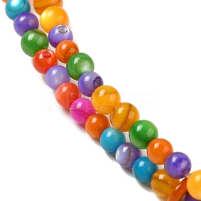 Ice Cream Color Dyed Natural Freshwater Shell Beads Strands SHEL-G018-01D-1