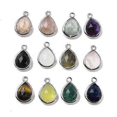 Natural Gemstone Faceted Pendants G-U019-05P-1