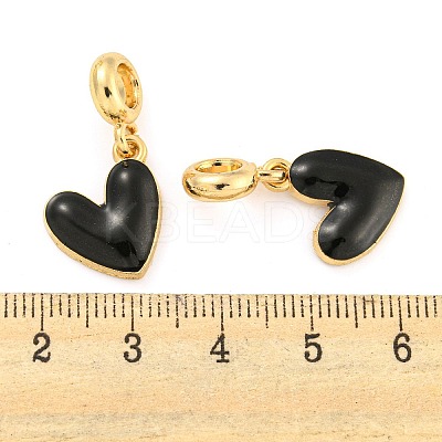 Rack Plating Alloy Enamel Heart European Dangle Charms FIND-B034-20G-04-1