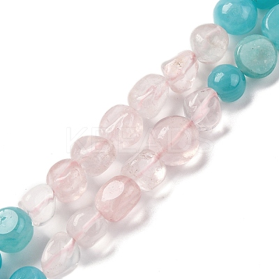 Natural Amazonite & Rose Quartz Beads Strands G-L610-B01-01-1