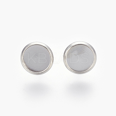 Tarnish Resistant Eco-Friendly 316 Surgical Stainless Steel Stud Earring Settings LS-STAS-F181-01P-8mm-1