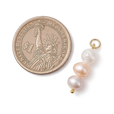 Natural Cultured Freshwater Pearl Two Sides Polished Pendants PALLOY-JF04968-1
