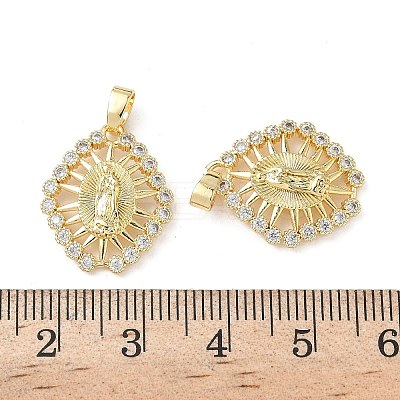 Brass Micro Pave Cubic Zirconia Pendants KK-P334-12G-1