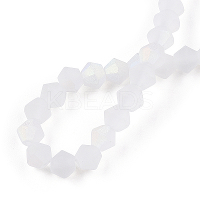 Imitate Austrian Crystal Bicone Frosted Glass Beads Strands EGLA-A039-T6mm-MB13-1
