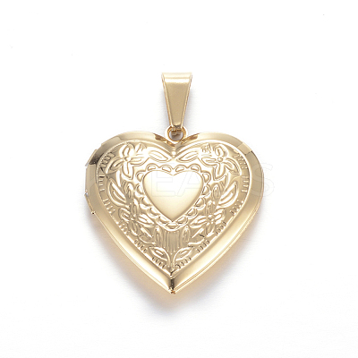 Ion Plating(IP) 316 Surgical Stainless Steel Locket Pendants X-STAS-N0016-03G-1