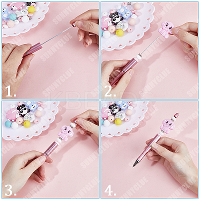 DIY Animal Beaded Pen Making Kit DIY-SC0023-10-1