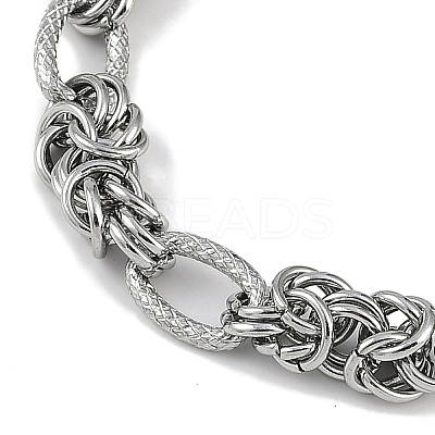 Anti-Tarnish 304 Stainless Steel Oval Ring Link Chain Anklets AJEW-A057-07P-1