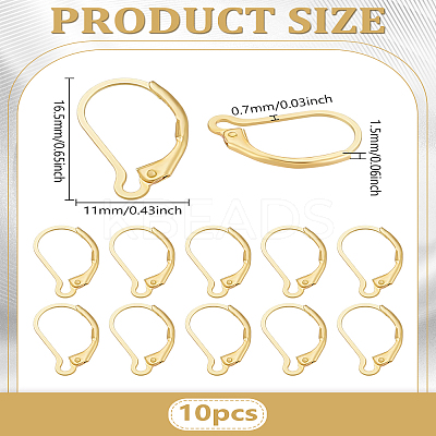 10Pcs Brass Hoop Earring Findings DIY-LP0001-99G-1