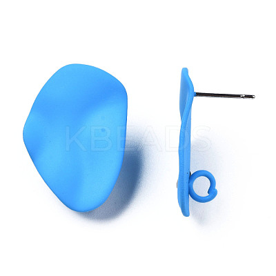 Spray Painted Iron Stud Earring Findings IFIN-N008-020B-1