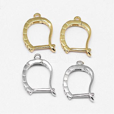 Brass Micro Pave AAA Cubic Zirconia Ear Harp Hoop Earring Findings KK-F699-01-NR-1